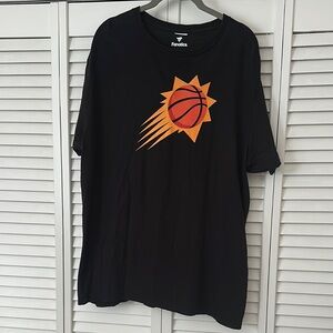 Fanatics Black Tee with Orange and Red Sunburst Design